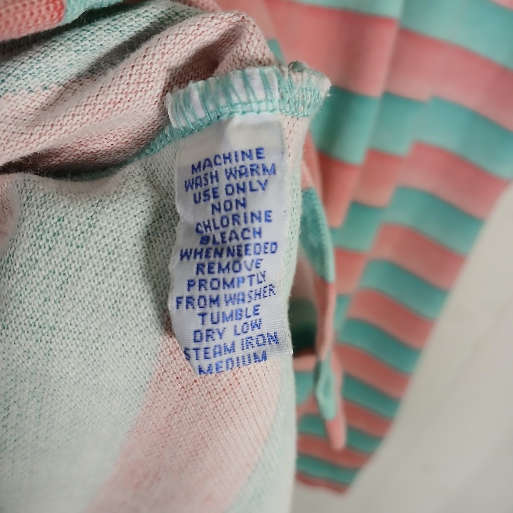 Polo Ralph Lauren Polo Shirt Mens XL Teal Pink Striped Pique Short Sleeve Pony - Picture 8 of 8
